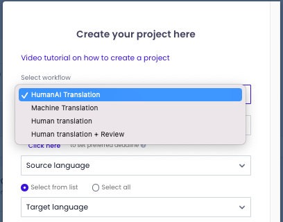 HumanAI create project